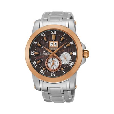 Men's 'Premier' kinetic perpetual silver bracelet watch snp128p1